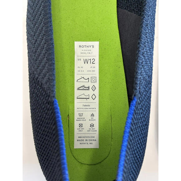 Rothy's The High Point Block Heel Women's 12 Navy Herringbone Knit Shoes NEW - Picture 8 of 15